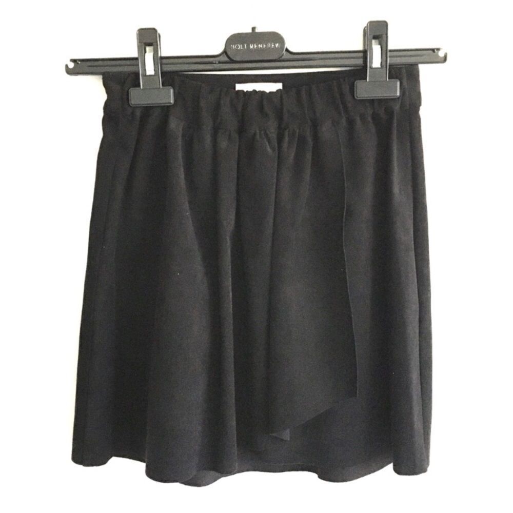 ARITZIA Y2K Faux Suede Mini Wrap Skirt Black XS